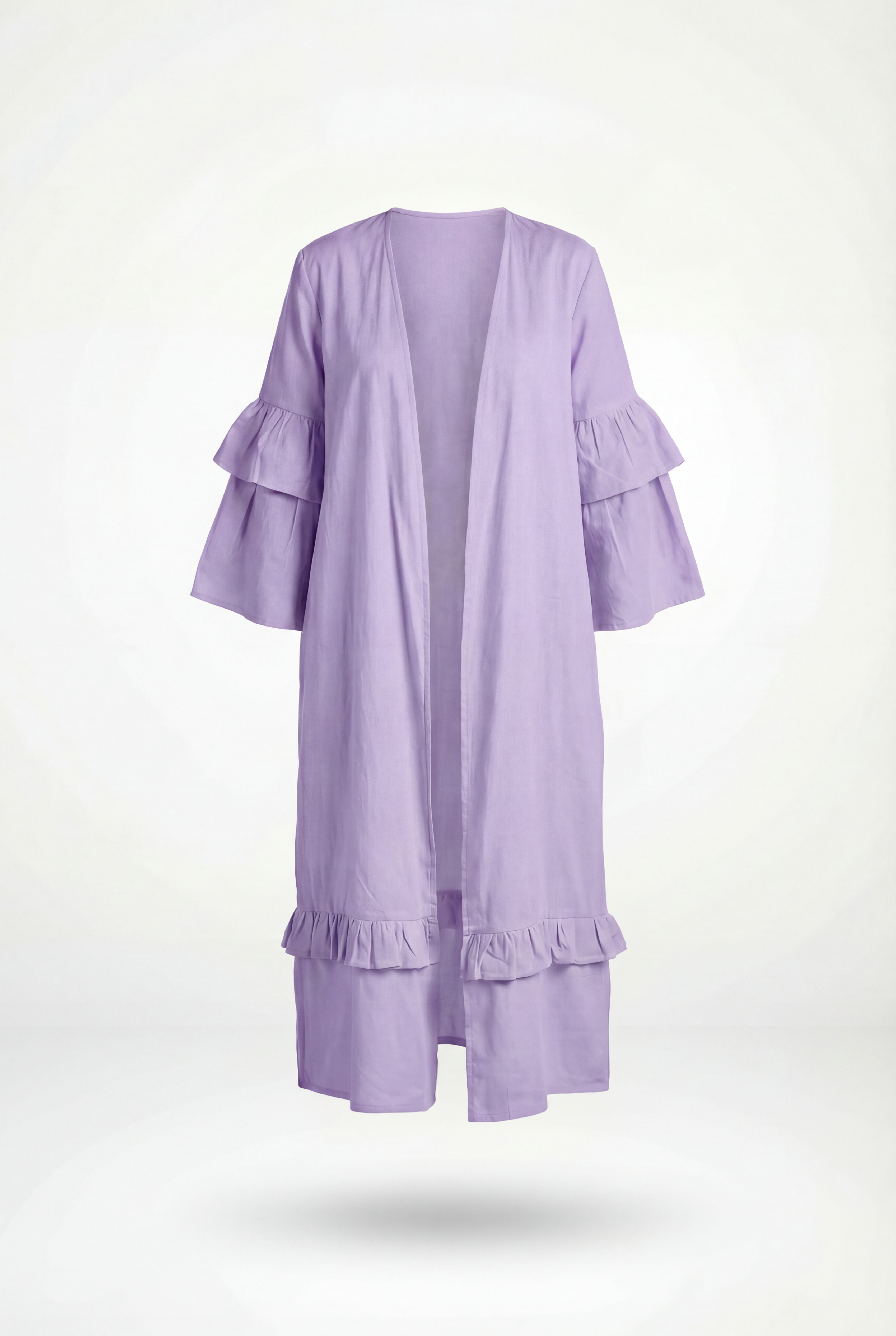 Whispering Ruffle AVIRA Kimono in Violet