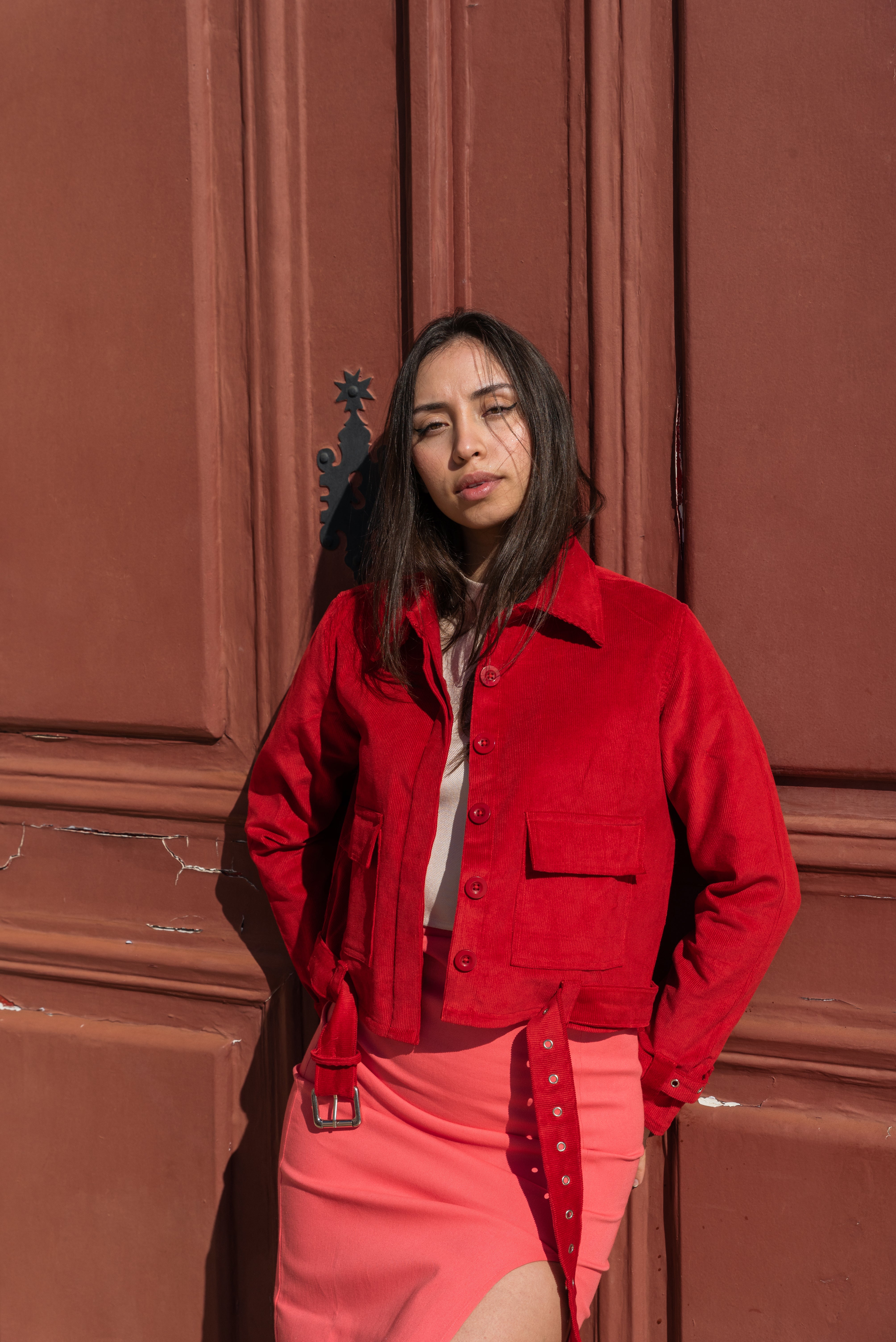 FILIZ Corduroy Jacket in True Red