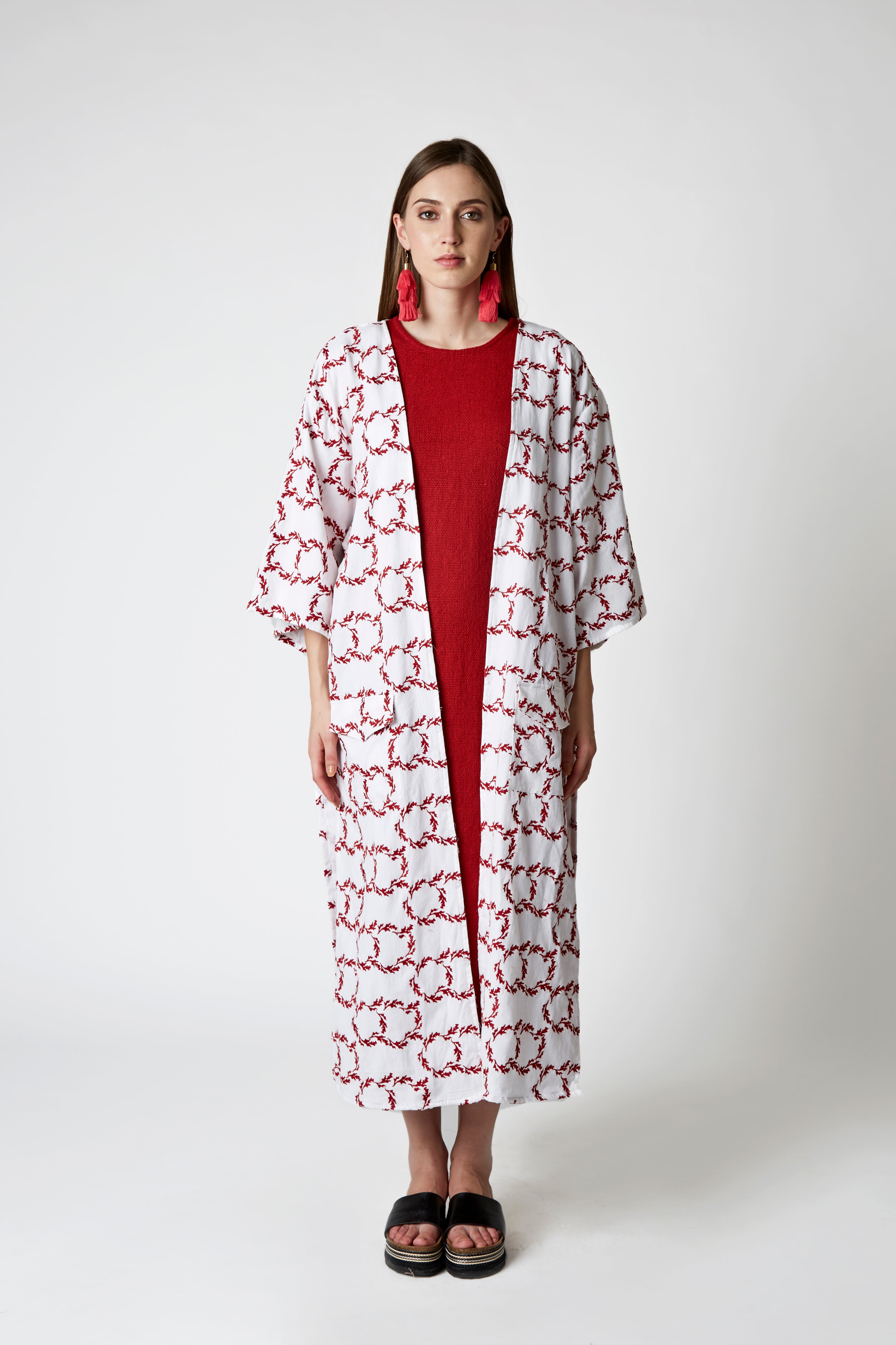 SARÉ Maxi embroidered Kimono