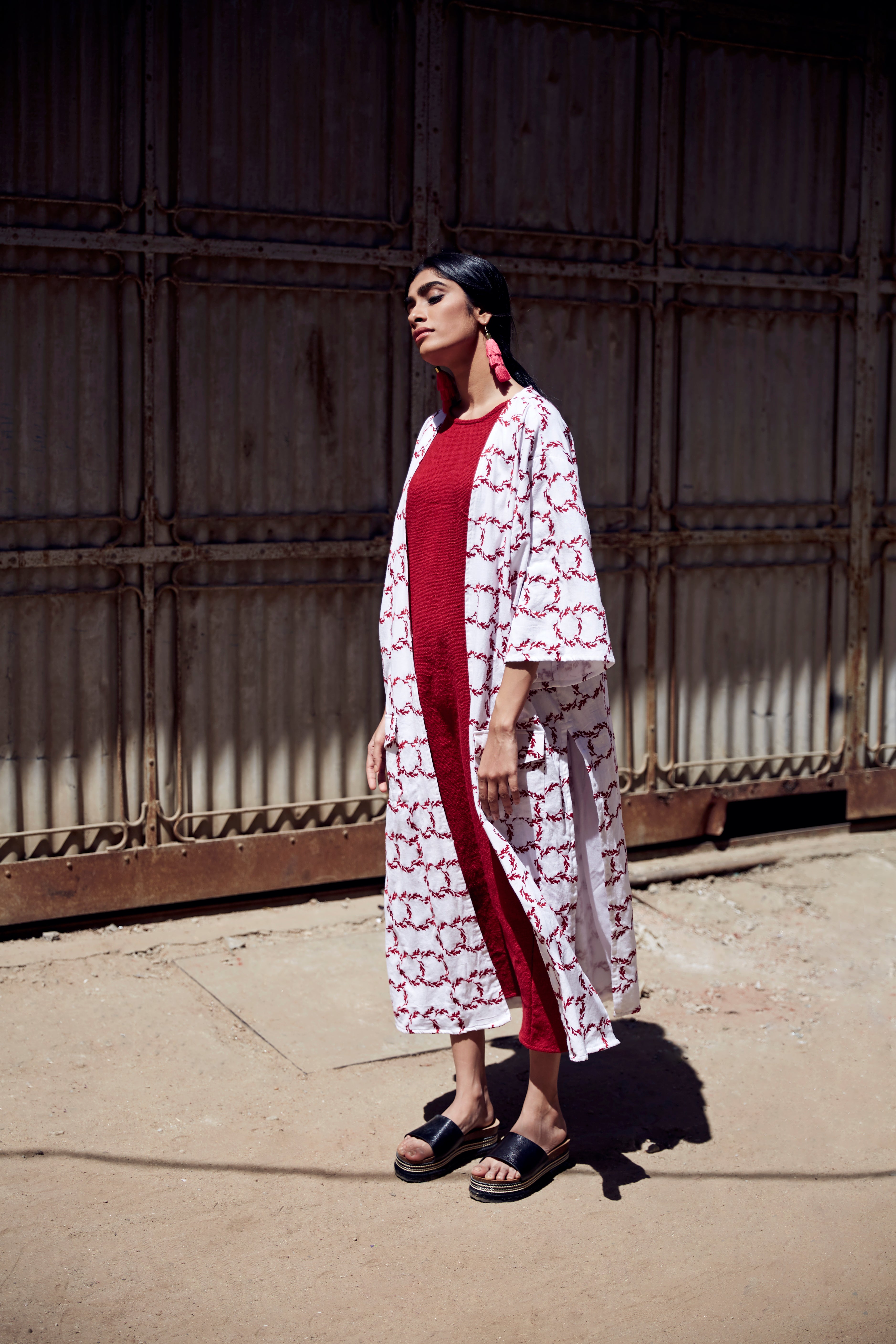 SARÉ Maxi embroidered Kimono